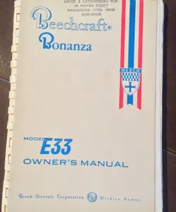 Beechcraft Bonanza E33 Owner's Manual